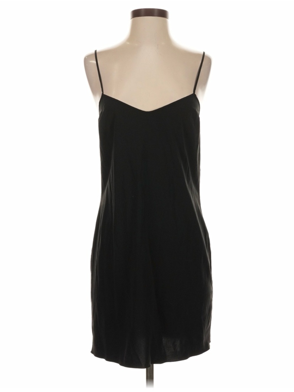 CHANEL Black Silk Sexy Slip Dress with Spaghetti Straps EUC
